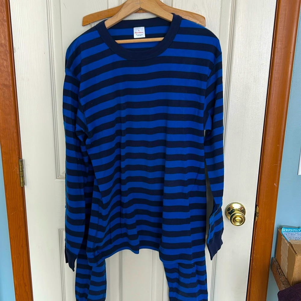 HANNA ANDERSSON New Men’s Unisex Striped Long John  2 Pc- XL